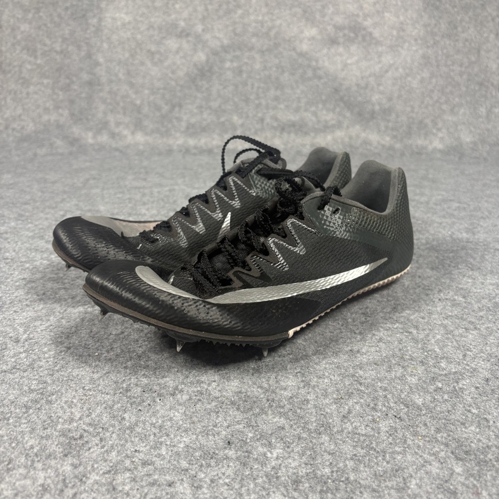 Nike‎ Zoom Superfly Elite 2 Track Spikes 9 Black Silver Sprinting Shoes